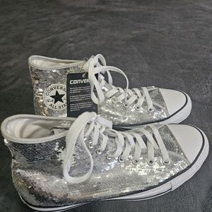 Converse Chuck Taylor's sequined tennis shoes